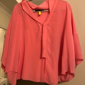 Elizabeth and James coral silk blouse